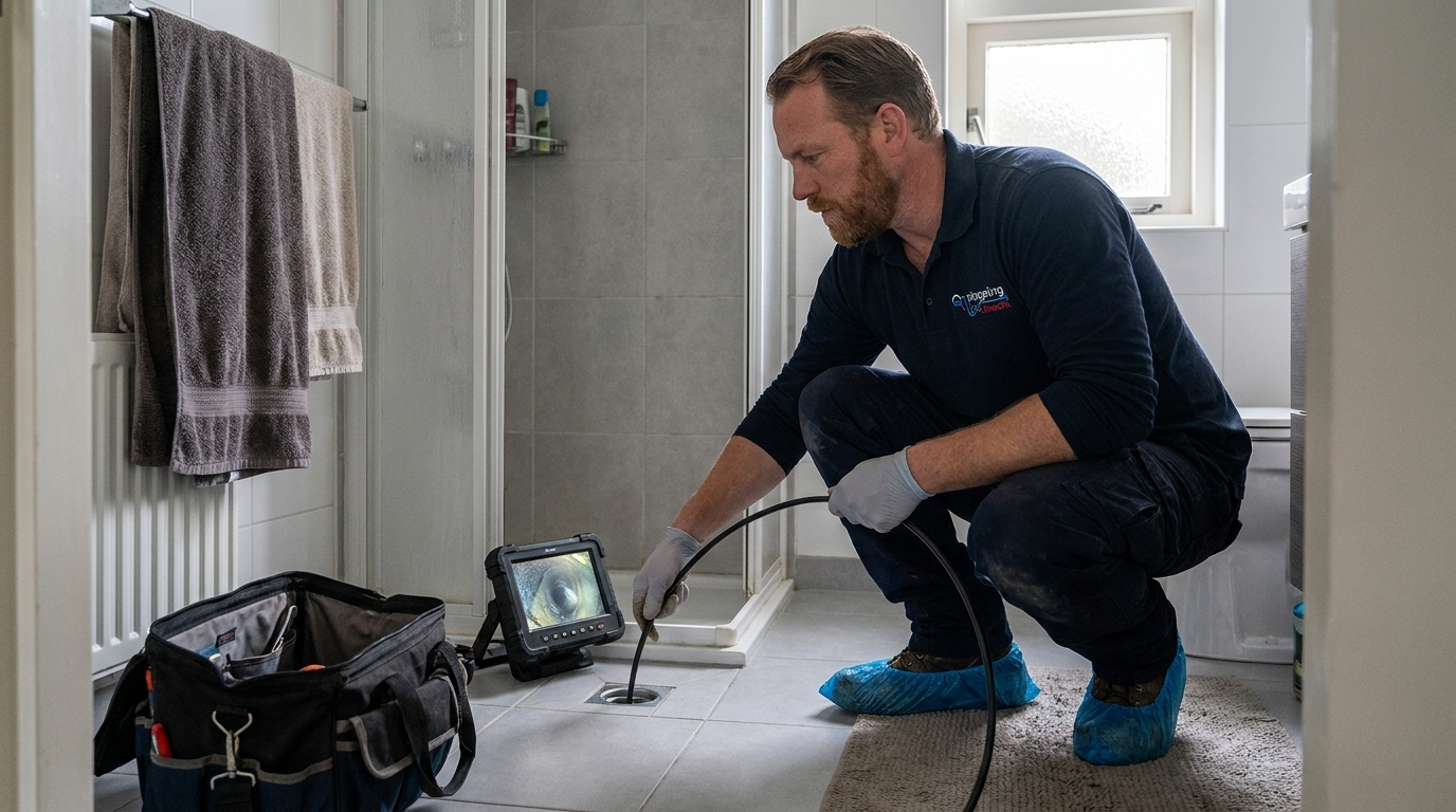 Camera-inspectie in badkamer door monteur van Ontstopping Utrecht